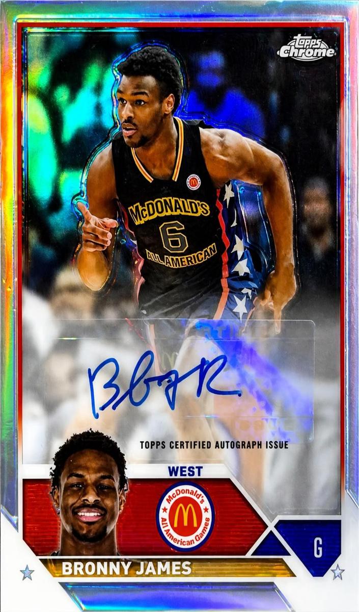 2023 Topps Chrome McDonald's All American Autographs Bronny James #CA-BJ card