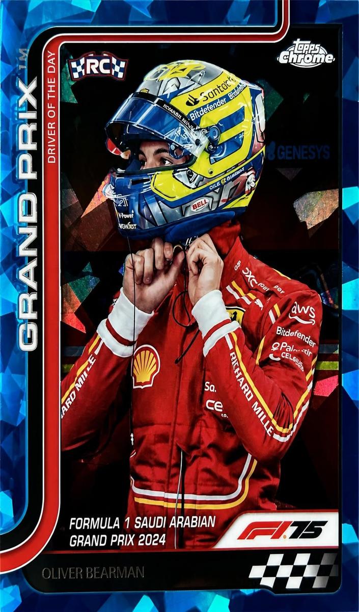 2025 Topps Chrome Sapphire Formula 1 Oliver Bearman #123 card