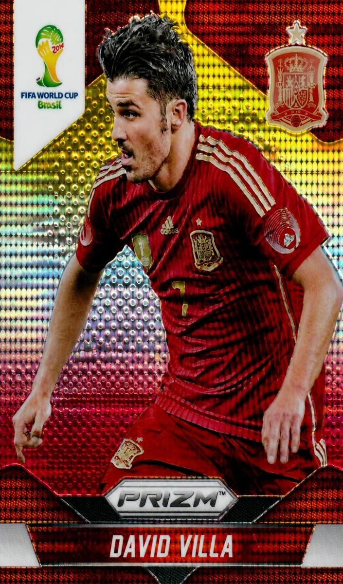 2014 Panini Prizm World Cup David Villa [Yellow and Red Pulsar] #178 card