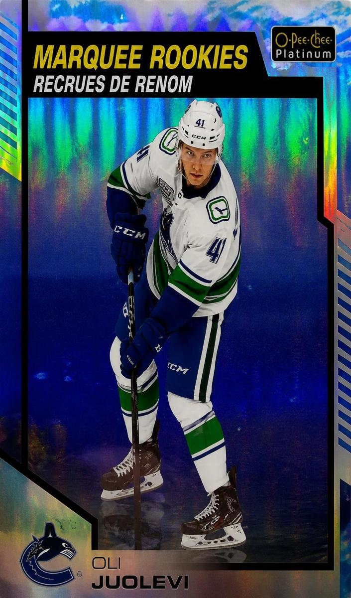 2020 O-Pee-Chee Platinum Olli Juolevi [Aquamarine] #189 card