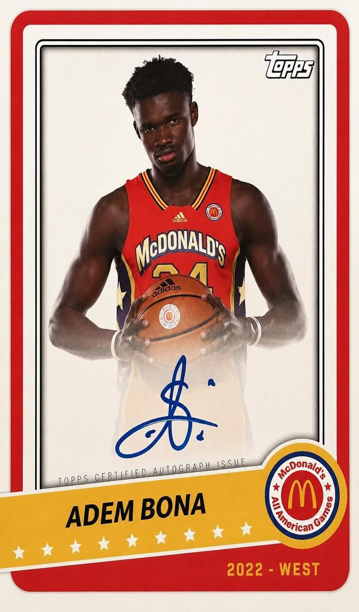 2022 Topps Chrome McDonald's All American Adem Bona #PA-ABO card