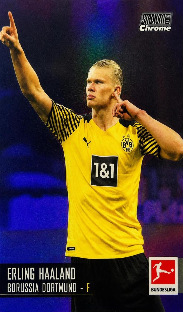 2021 Topps Chrome Bundesliga Erling Haaland [Purple] #30 card