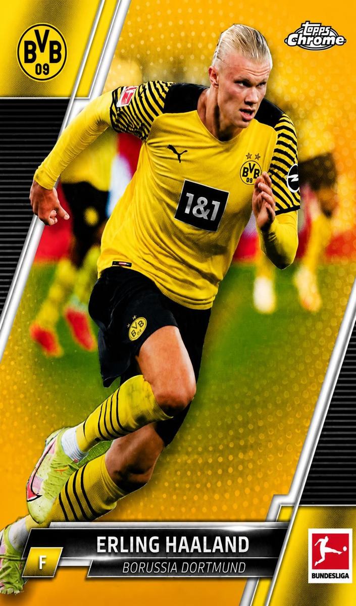 2021 Topps Chrome Bundesliga Erling Haaland [Gold] #30 card