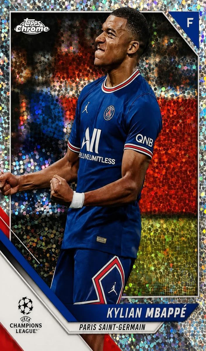2021 Topps Chrome UEFA Champions League Kylian Mbappe [Red Wave] #1 card