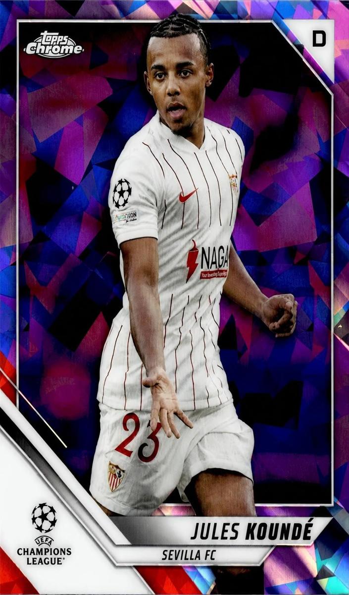 2021 Topps Chrome UEFA Champions League Jules Kounde [Red] #121 card