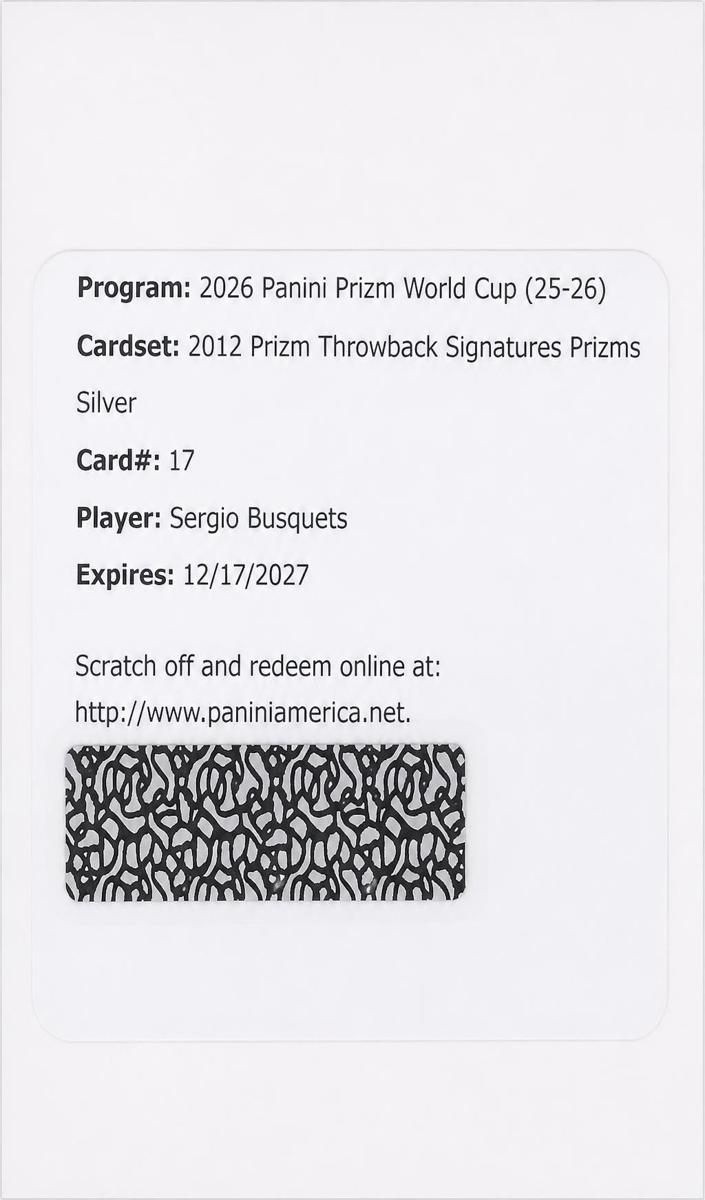 2026 Panini Prizm FIFA World Cup Sergio Busquets [Black] #12-SA card