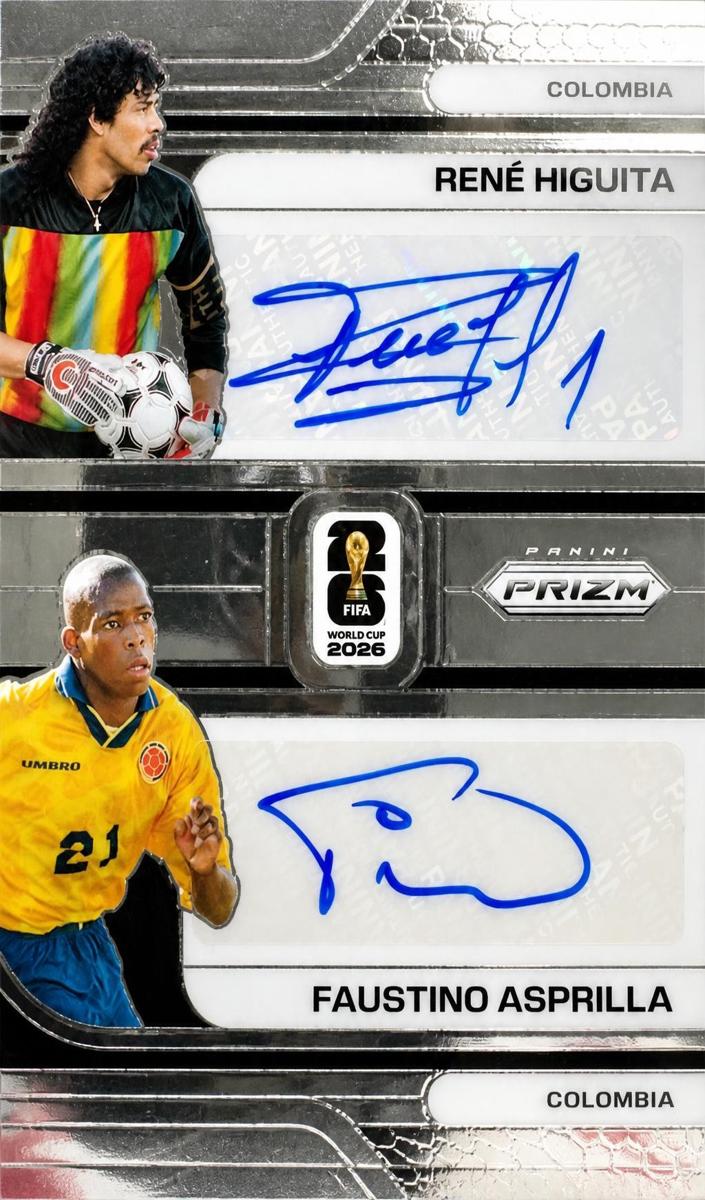 2026 Panini Prizm FIFA World Cup Faustino Asprilla / Rene Higuita #DS-FR card