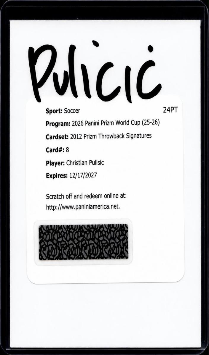 2026 Panini Prizm FIFA World Cup Christian Pulisic #12-CP card