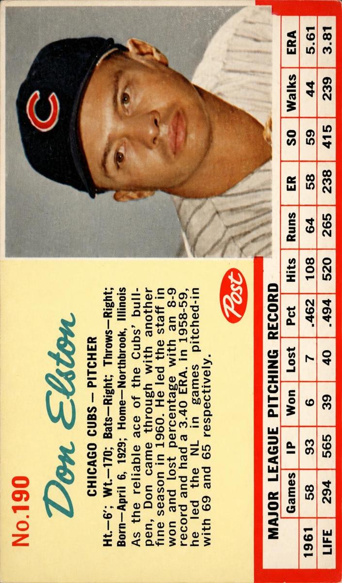 1962 Don Elston #190