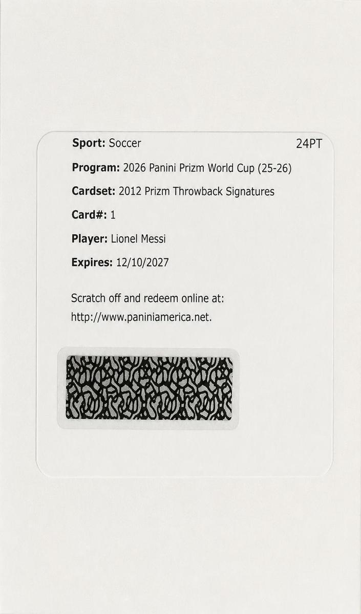 2026 Panini Prizm FIFA World Cup Lionel Messi [Blue] #12-LM card