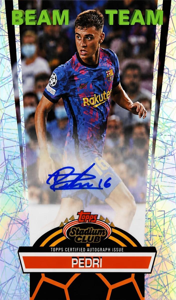 2021 Topps Stadium Club Chrome UEFA Champions League Pedri [Red] #BTA-PE card