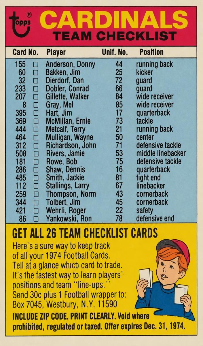 1974 St. Louis Cardinals [One Asterick] #NNO