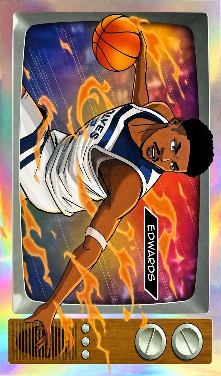 2025 Bowman NBA Anime Anthony Edwards #NBA-A11 card