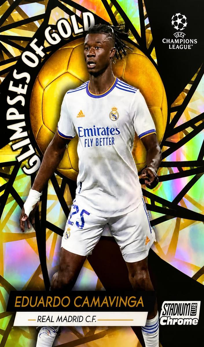 2021 Topps Stadium Club Chrome UEFA Champions League Eduardo Camavinga #GG-EC card