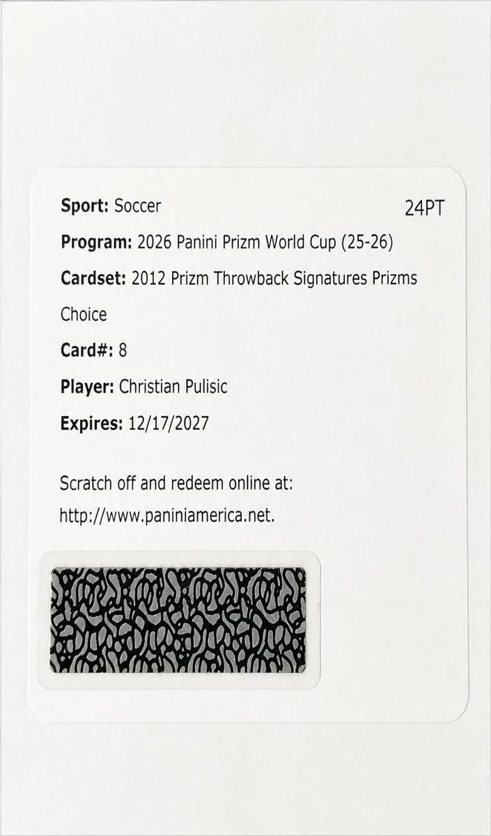 2026 Panini Prizm FIFA World Cup Christian Pulisic [Choice] #12-CP card
