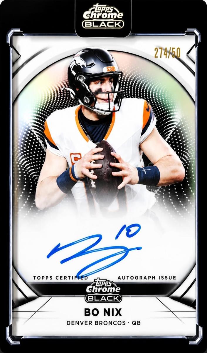 2025 Topps Chrome Black Ivory Autograph Bo Nix #IA-BN card