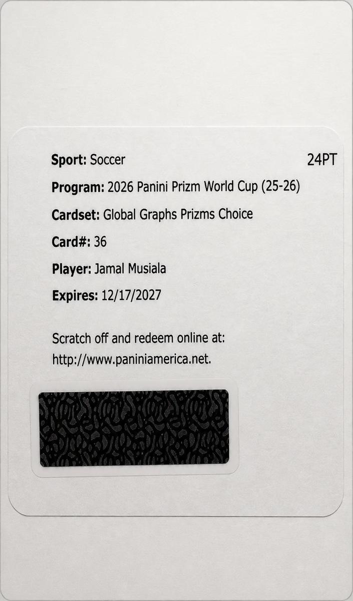 2026 Panini Prizm FIFA World Cup Jamal Musiala [Choice] #GG-JM card