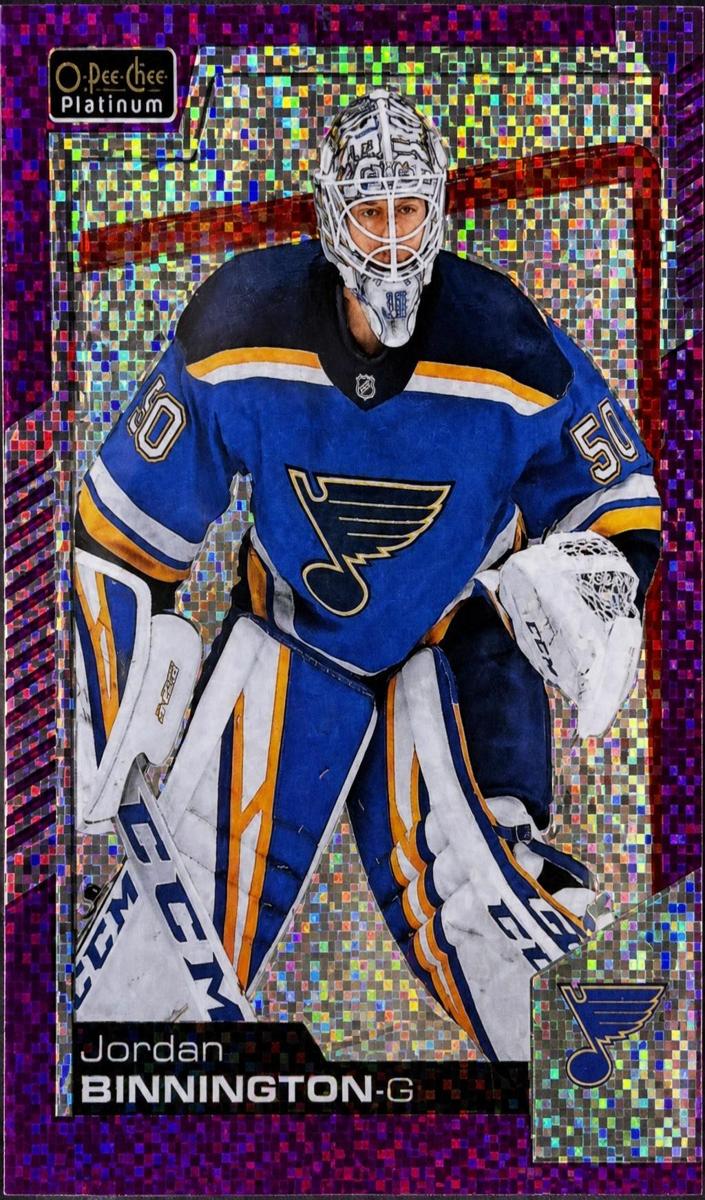 2020 O-Pee-Chee Platinum Jordan Binnington [Violet Pixels] #50 card