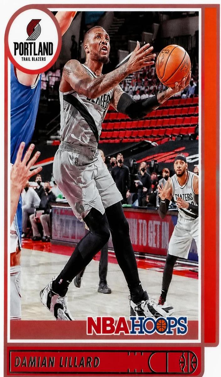 2021 Panini Hoops Damian Lillard #61 card