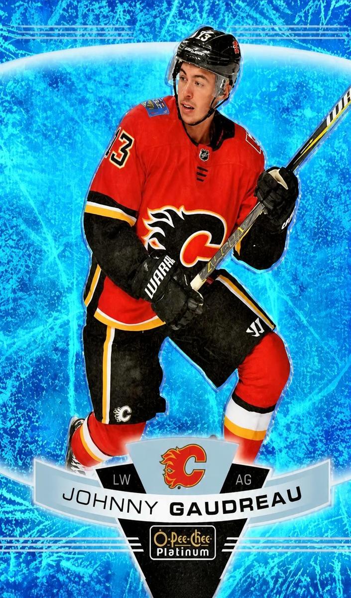 2019 O-Pee-Chee Platinum Johnny Gaudreau [Red Prism] #135 card