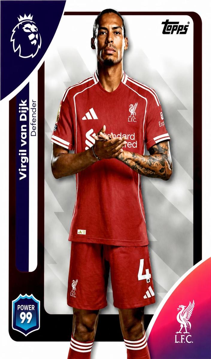 2025 Topps Premier League Virgil van Dijk #165 card
