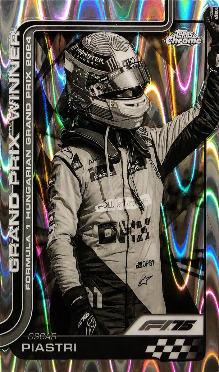 2025 Oscar Piastri [Black and White RayWave Refractor] #105