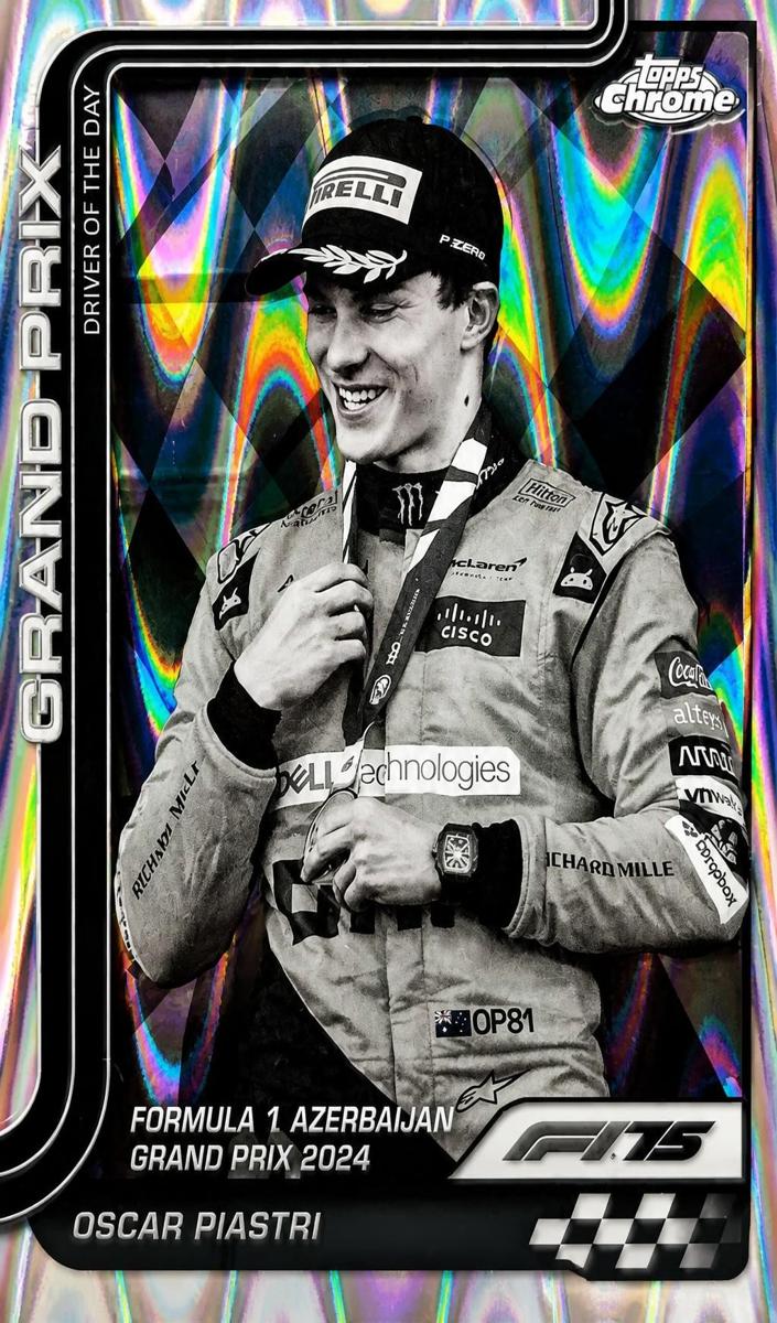 2025 Oscar Piastri [Black and White RayWave Refractor] #138