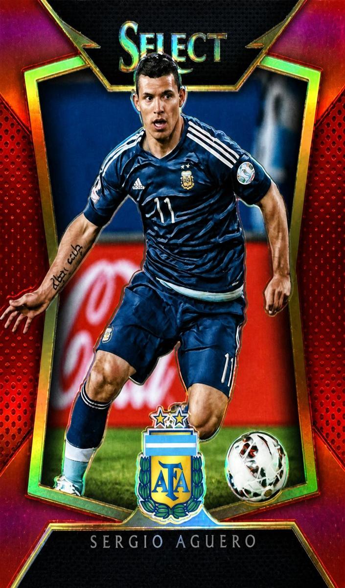 2015 Panini Select Sergio Aguero [Red] #62 card
