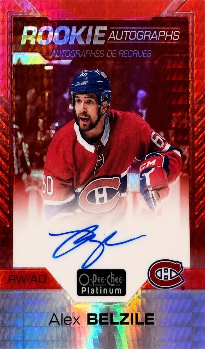 2020 O-Pee-Chee Platinum Alex Belzile [Red Prism] #R-AE card