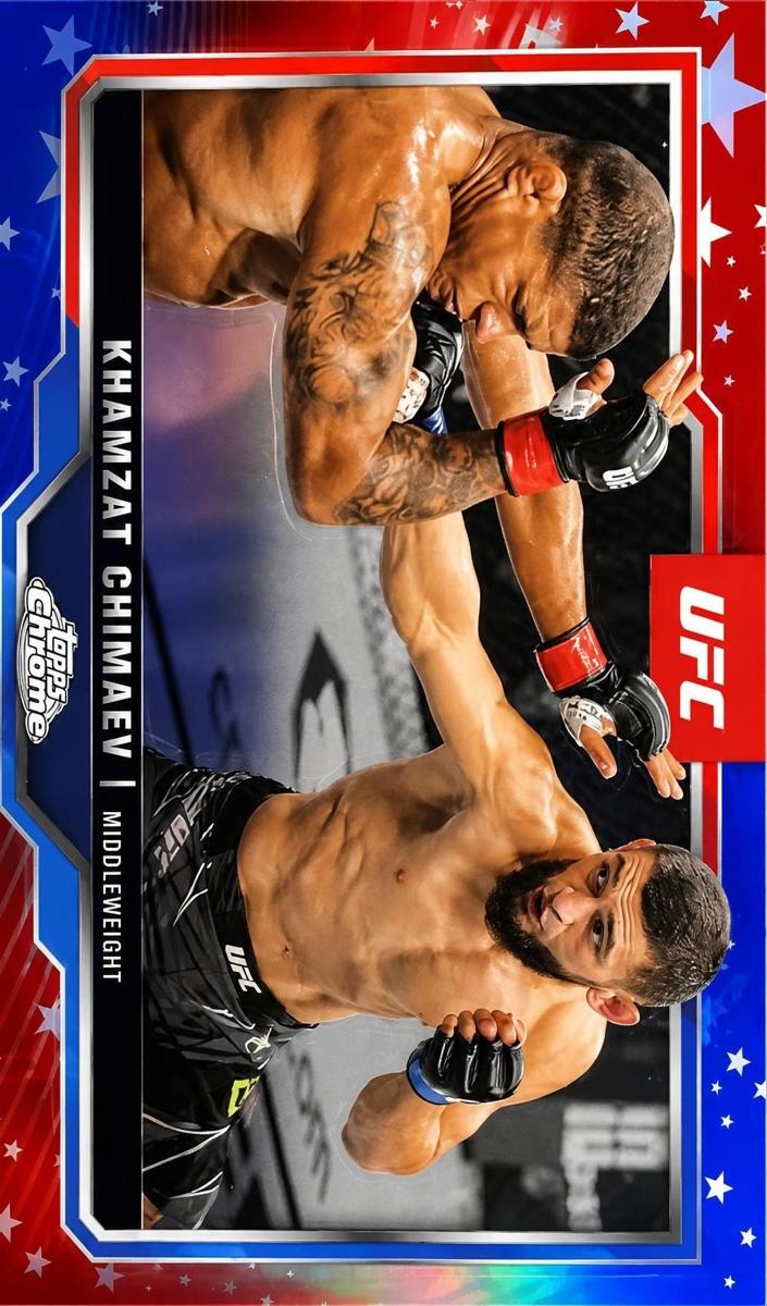 2025 Khamzat Chimaev [Red & Blue Refractor] #102