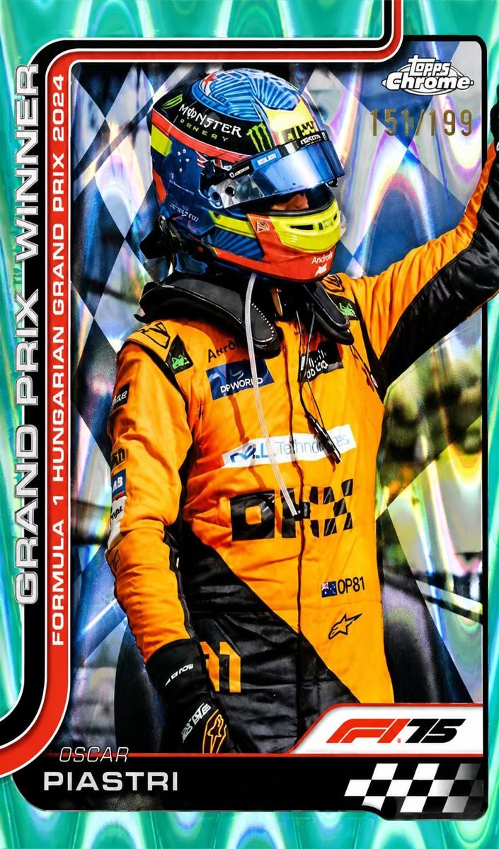 2025 Oscar Piastri [Aqua RayWave Refractor] #105