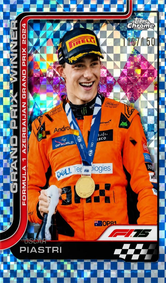 2025 Oscar Piastri [Blue Checker Flag Refractor] #109