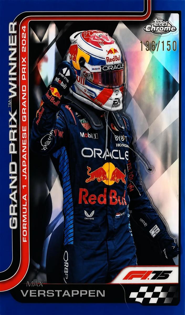 2025 Topps Chrome F1 Max Verstappen [Blue Refractor] #96 card