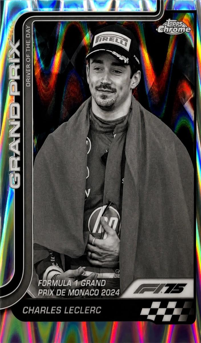 2025 Charles Leclerc [Black and White RayWave Refractor] #129