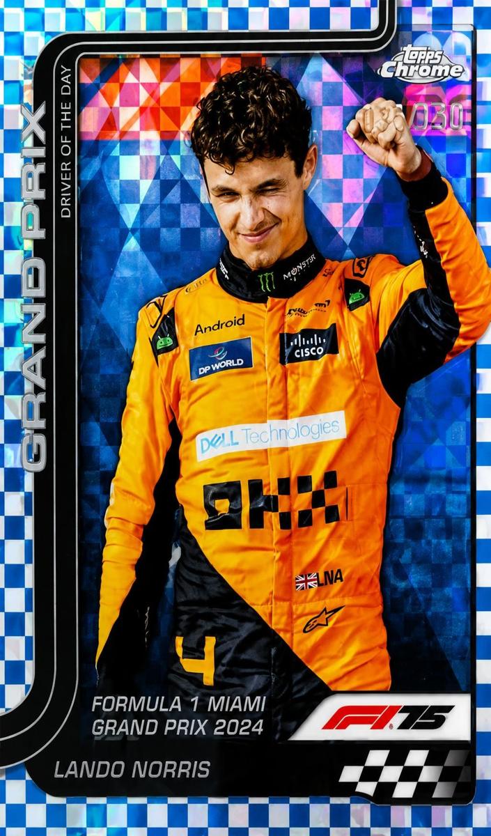 2025 Lando Norris [Blue Checker Flag Refractor] #127