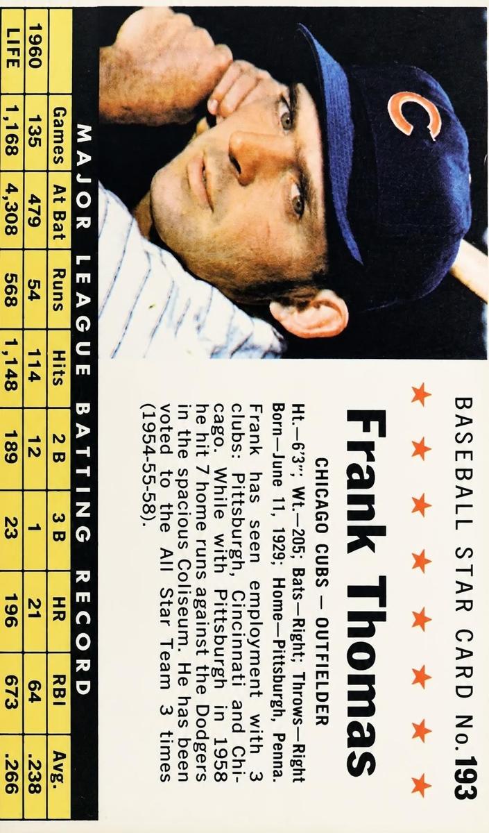 1961 Frank Thomas [Perforated] #193