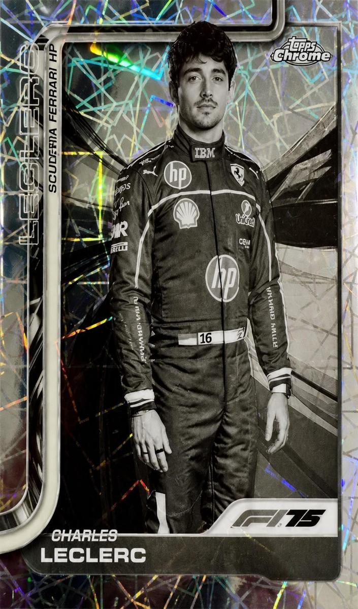 2025 Charles Leclerc [Black and White Lazer Refractor] #3