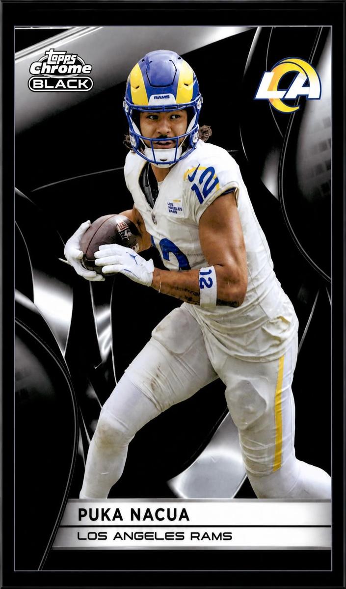 2025 Topps Chrome Black Puka Nacua [Purple Refractor] #60 card