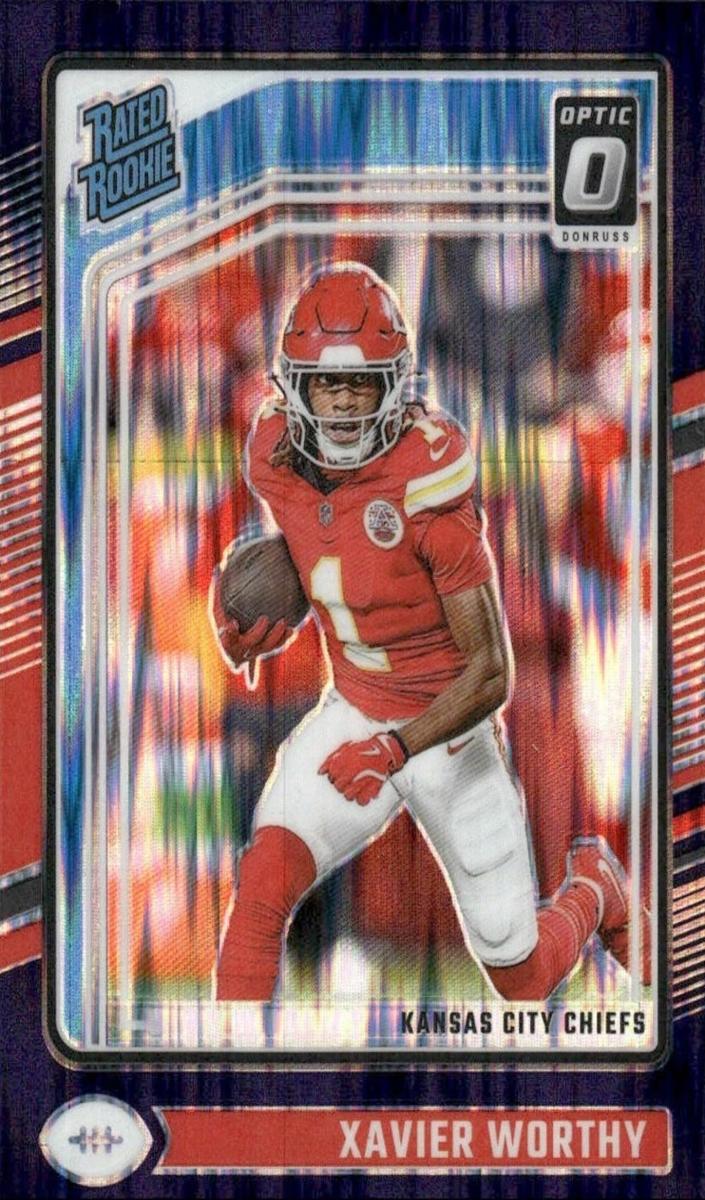 2024 Panini Donruss Optic Xavier Worthy [Purple Shock] #300 card