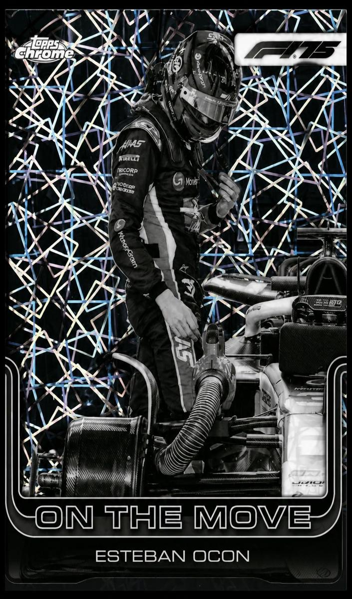 2025 Esteban Ocon [Black and White Lazer Refractor] #190