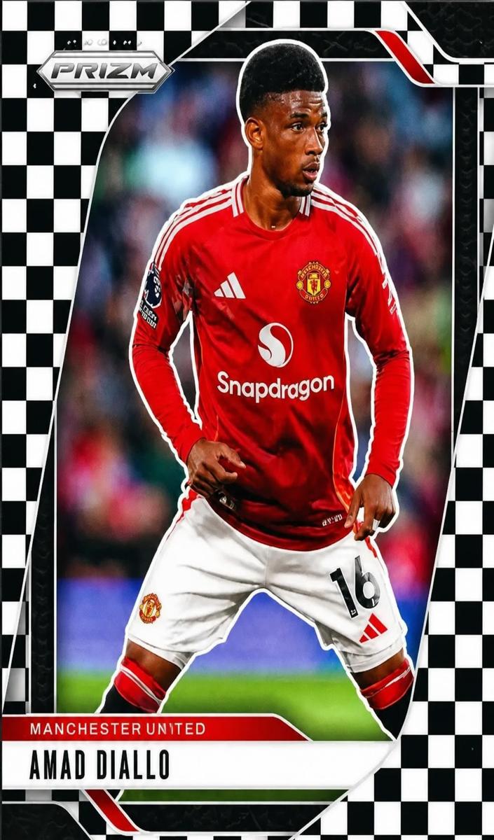2024 Panini Prizm Premier League Amad Diallo [Black and White Checker] #130 card