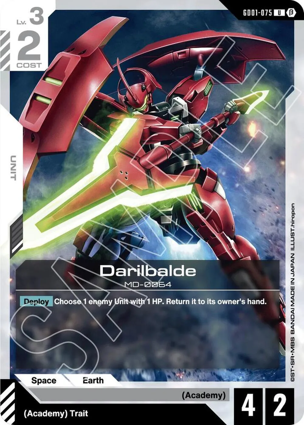 2024 Gundam Beta Darilbalde #GD01-075 card