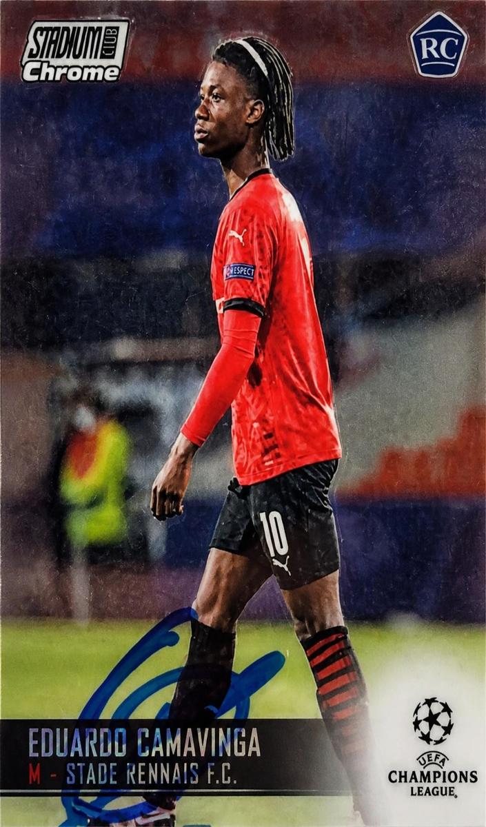 2020 Topps Stadium Club Chrome UEFA Champions League Eduardo Camavinga #35 card