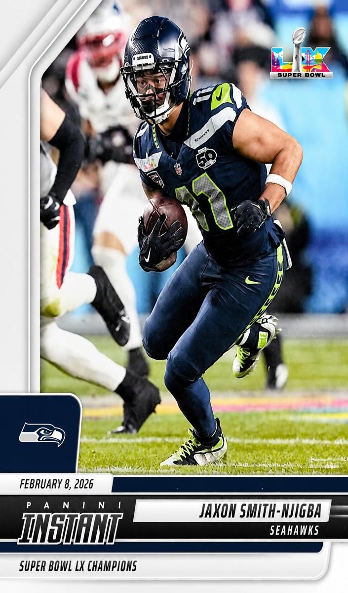 2026 Panini Seattle Seahawks Super Bowl LX Champions Jaxon Smith-Njigba #7 card