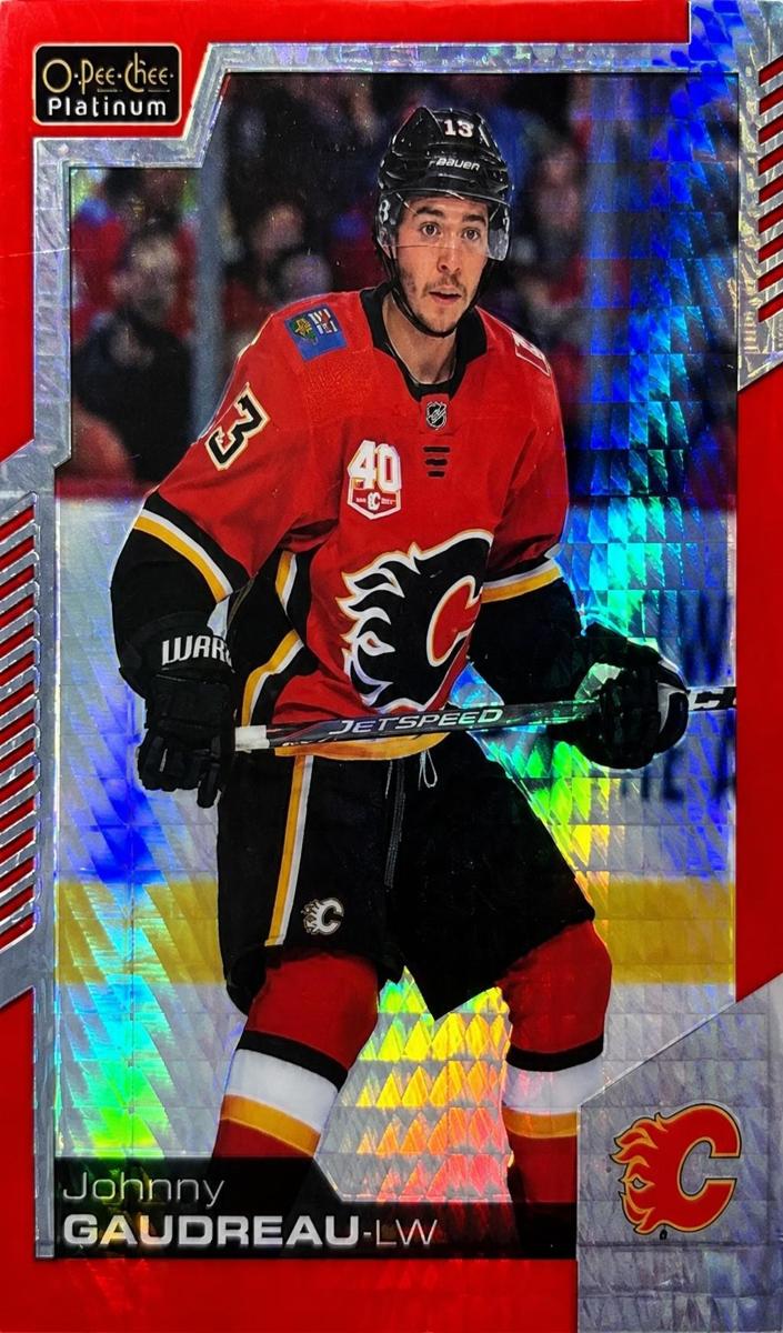 2020 O-Pee-Chee Platinum Johnny Gaudreau [Red Prism] #21 card