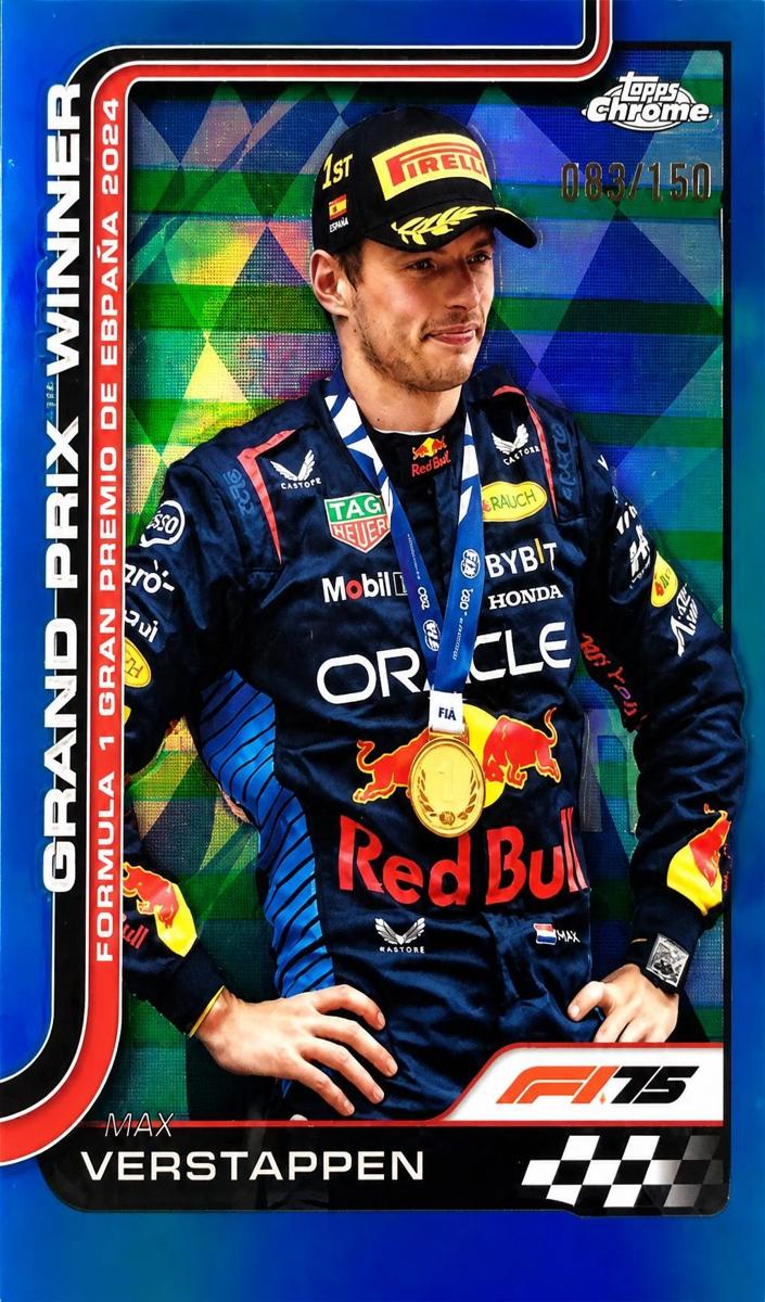 2025 Topps Chrome F1 Max Verstappen [Blue Refractor] #1 card