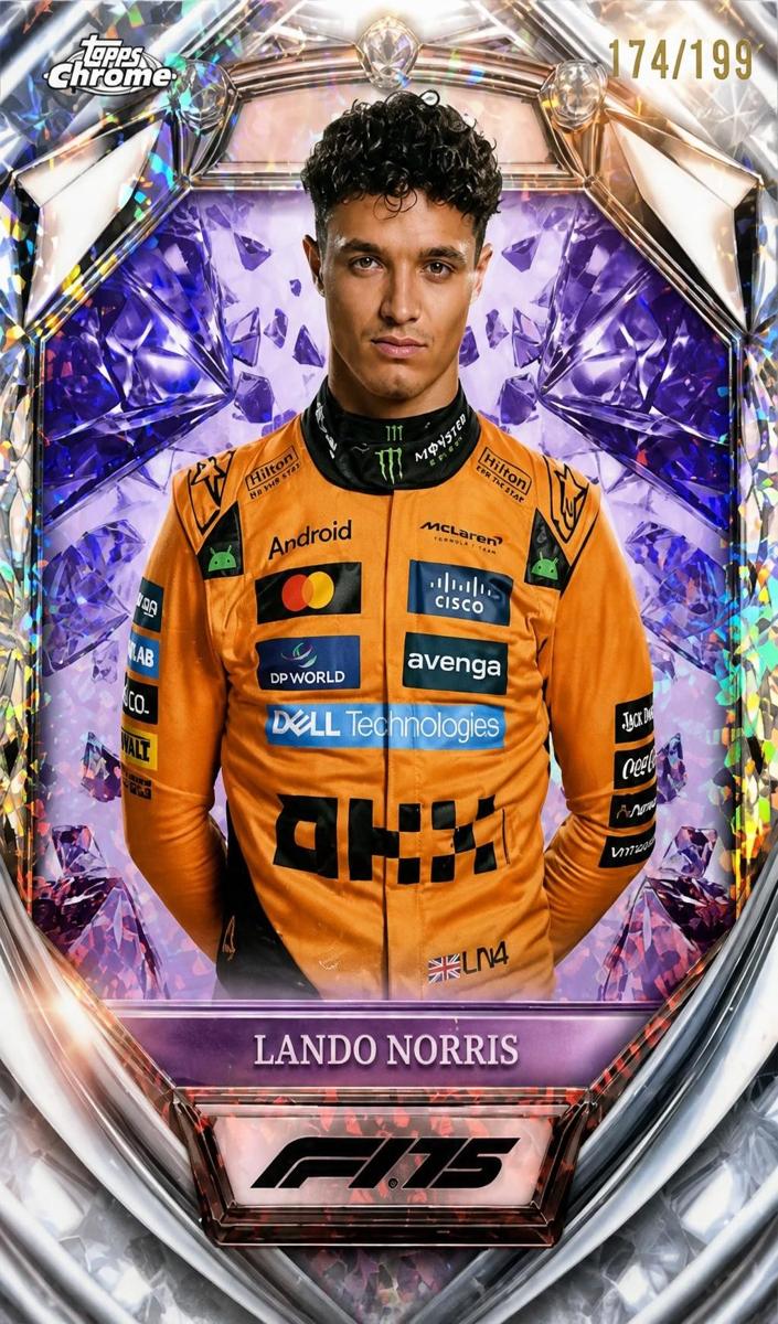 2025 Lando Norris [Purple Mini-Diamond Refractor] #D75-5