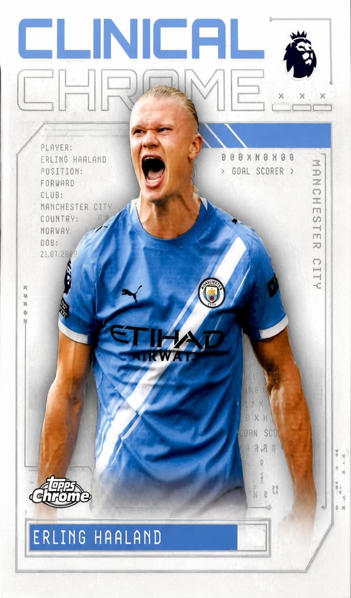 2026 Topps Chrome Premier League Erling Haaland #CC-11 card