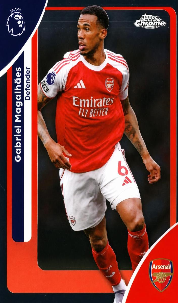 2026 Topps Chrome Premier League Gabriel Magalhaes #16 card