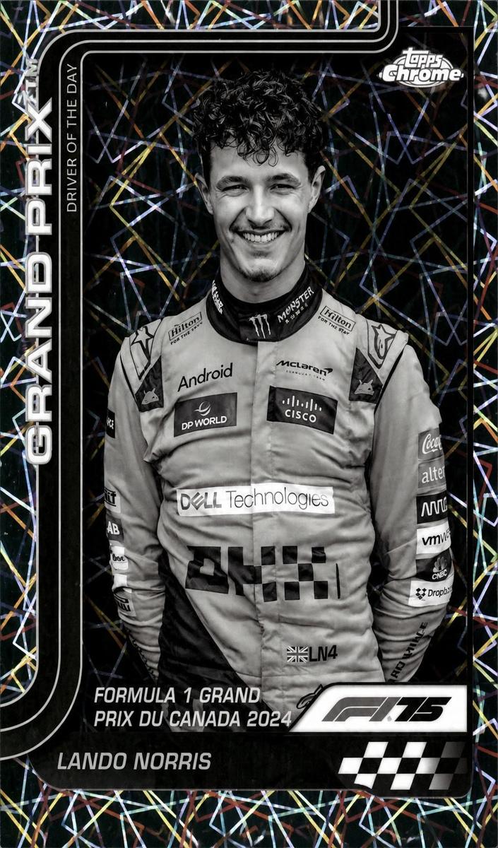2025 Lando Norris [Black and White Lazer Refractor] #130